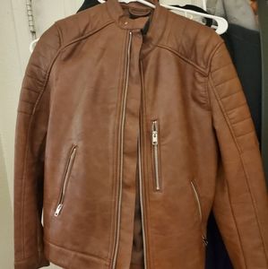 A H&M brown leather jacket